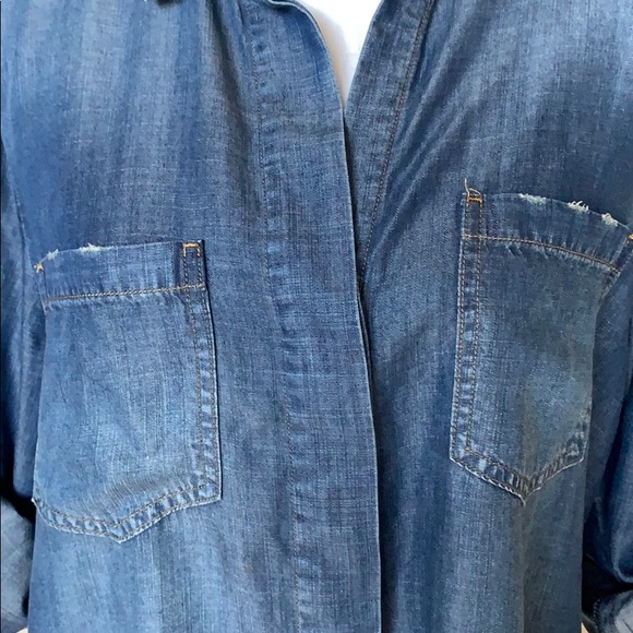 CLOTH AND STONE button down split back shirt large - Picture 2 of 6